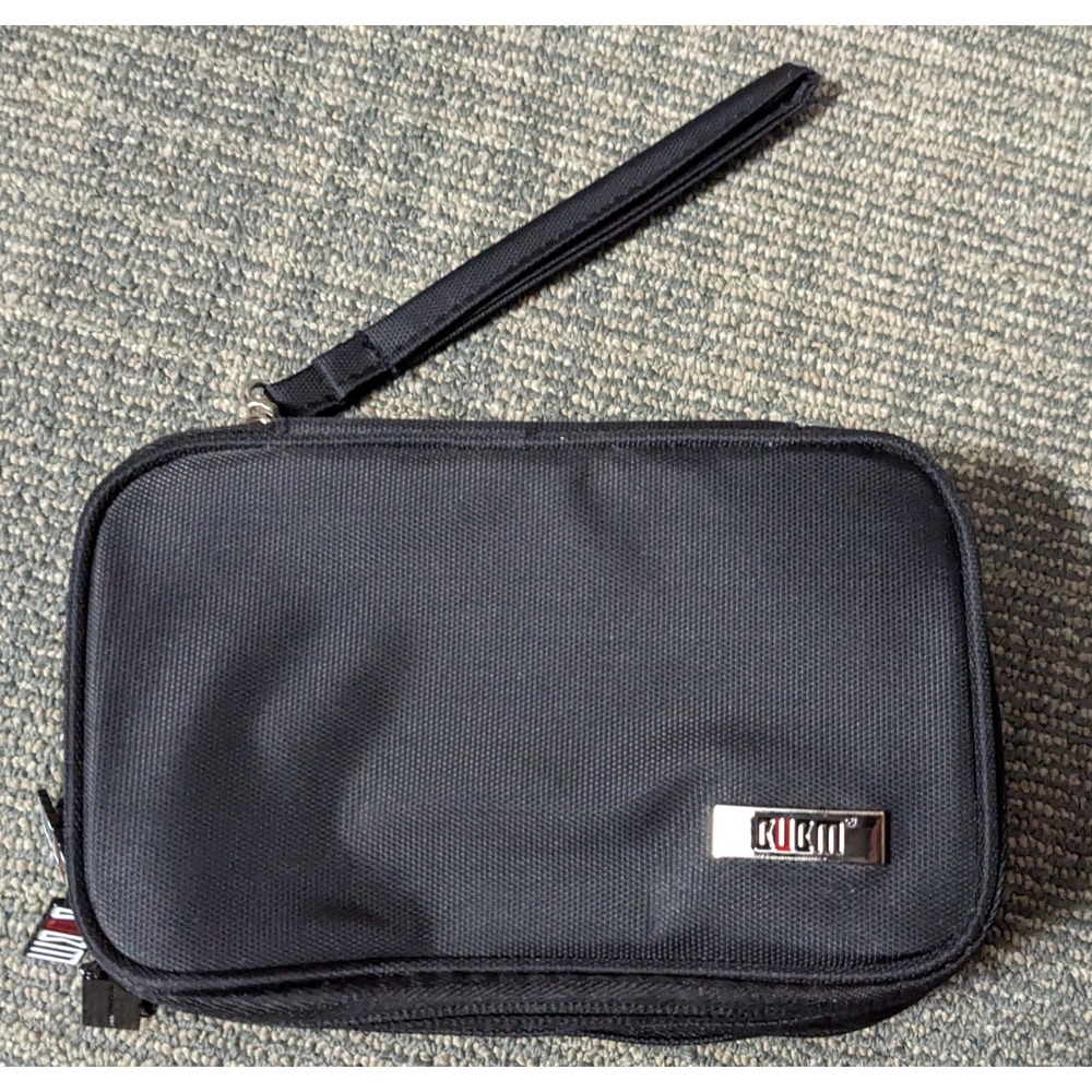 Electronics Carry Case Organizer BUBM Black 7" Travel Gameboy DS 2 Compartment